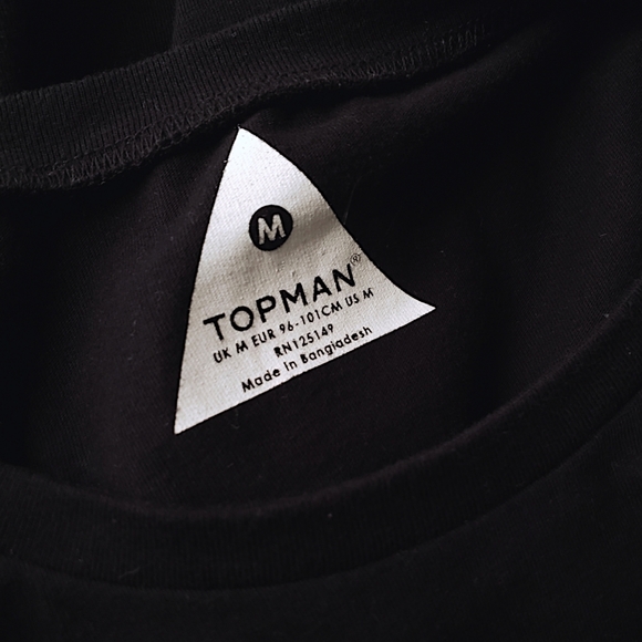 Topman Black Full Side Zipper Long Line T-Shirt - Picture 6 of 8